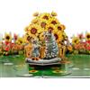 CUT POPUP.COM CUTPOPUP Camion Gatti con Girasoli Biglietto Auguri Compleanno, Biglietto Festa Della Mamma, Biglietto Auguri, Pop Up, Biglietto Anniversario (Cats w Sunflowers Truck) SD229IT