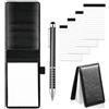 Cerioll Mini Porta Taccuino Tascabile, Mini Blocco Note A7, Piccolo Blocco Note In Pelle A7, Con Penna E 4 X 60 Fogli Taccuini Sostitutivi, Per Scuola, Ufficio (Nero)