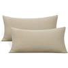N&Y HOME 2-Pack Stretch Pillow Cases - Jersey Knit & Ultra Soft Envelope Closure Pillowcases T-Shirt Like Microfiber Blend - Suitable for 20x36/20x40 King Size Set of 2, Taupe