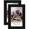 Americanflat Cornice portafoto 2 x 3, set da 2, da utilizzare come cornice 2 x 3 per foto a stampa istantanea, mini cornici nere per tavolo e esposizione a parete con vetro trasparente lucido