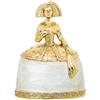 DRW Figura Menina Bianca e Oro con Abito perlato Dipinto a Mano 11x5,5x15 cm