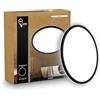 B.K.Licht - Pannello LED piatto con illuminazione indiretta, luce bianco neutro, protezione IP44, plafoniera bagno, plafoniera cucina, lampadario, lampada soffito, 29 x 3 cm, nero