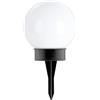 Eglo LED Solar Kugel Puglia, lampada da giardino con picchetto, luce decorativa solare esterna in plastica nera e bianca, illuminazione calda, IP44, Ø 15 cm