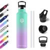 KollyKolla Borraccia Acciaio Inox 1 litro, Bottiglia Termica Senza BPA & Perdite, Borraccia Termica con Cannuccia, Isolamento Doppia Parete, Riutilizzabile, Termos per Ufficio, Ciclismo, Palestra, Campeggio