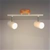 M Ledme - Lampada da soffitto serie Wood, 2 lampadine Gu10, per uso interno asciutto IP20, applicabile a bagno, soggiorno, camera da letto e cucina (Lampadina non inclusa)