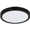 Eglo Plafoniera LED Idun 2, lampada rotonda da soffitto in metallo e plastica nero e bianco, per parete e soffitto, luce neutra, Ø 30 cm