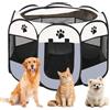 YNNHUDEEP Gabbia per cuccioli per animali domestici, XXL, per cuccioli, per esterni e interni, per piccoli animali come cani e gatti (grigio + impronte di zampa)
