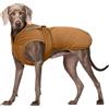 Kuoser Cappotto invernale in tela per animali domestici, giacca in pile riflettente, per cuccioli di piccole dimensioni, impermeabile e antivento, con foro per la cintura, XS-3XL, 2xl, marrone