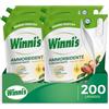 Winni's - Fabric Softener for Washing Machine Hypoallergenic Ecoformed Concentrate, 200 Washes, Patchouli and Argan Fragrance, with Biodegradable Perfume Beads, 1250 ml x 4 Packs