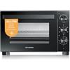 Severin Fornetto Elettrico Ventilato con Girarrosto, Forno per Pizza e Dolci, Capacità 30 Litri, Temperatura 100-230 °C, Timer 120 Minuti, 1600W, Nero, TO 9020