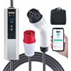 VEVOR Caricabatterie per Veicoli Elettrici Portatile Corrente Max. 16 A 3,68 kw Monofase Tipo 2 Cavo Lunghezza 7,5m, Caricabatterie EV Portatile IEC6219 Spina CEE16 con Schermo LCD IP66 Cavo in TPU