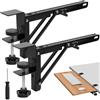 BSTDAYEVER Staffa Supporto Vassoio Pieghevole Tastiera Prolunga Tavolo 2Pz 10zoll Supporto Tastiera PC con Morsetto a C-Clip Nero Staffa del Vassoio di Estensione Della per Scrivania e Tavoli da Ufficio