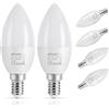 DiCUNO ProOE lampadine LED E14 a candela, 5W, 460LM, Bianco freddo 5000K, CRI≥98, Lampada alogena equivalente 40W, C37 lampadine LED a vite Edison piccola, Non dimmerabile, 100-240V, Confezione da 6