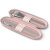 MONBENTO - Posate Nomadi MB Slim Nest Trio Coltello Rosa - Posate per pranzo Box con custodia - Ideale per mangiare in ufficio/pic-nick - Forchetta, cucchiaio, coltello riutilizzabile in acciaio inox