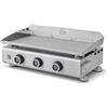 BRASERO Plancha Silvia Evo 3 Luci INOX 67x34 cm 3 bruciatori Griglia riscaldamento Piezo cassetto grasso manometro fino a 10 commensali 7,95 kW