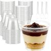 pafnisoin Bicchierini Monoporzione Dolci 50 pezzi 150ml riutilizzabile Coppette per Gelato con 50 pezzi Cucchiaio, Coppette Gelato plastica Ciotole Gelato