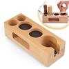 EFUTURETIME Coffee Tamper Station 51-54 mm Regolabile, Legno Antiscivolo