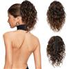 Flufymooz Extension a coda di cavallo, 30,5 cm, extension a coda di cavallo, capelli sintetici naturali mossi e ricci, con clip, capelli sintetici naturali, da donna (marrone mandorla)
