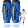 AIRSFISH Parastinchi bambini calcio - Attrezzatura da calcio ultra leggera per ragazzi e ragazze, con PU Shock Core & Grip in silicone, parastinchi traspirante per calcio