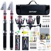 Goture Set da pesca con 2 canne da pesca telescopiche, 1,8 m/2,1 m/2,4 m/2,7 m, set completo di 2 5,2: 1 mulinello da pesca, set di attrezzi da pesca, scatola per esche e borsa per il trasporto, per