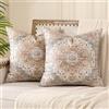 Miuyunya 2 Pezzi Fodere Cuscini 40x40 Cuscini Decorativi per Divano Vintage Motivo Boho Mandala Copricuscini Decorativo Etnici Tribale per Soggiorno Camera Balcone Esterno