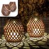 Gadgy Set 2 Lampade Solari da Esterno Effetto Rattan | Lampade Solari Impermeabili con Luce LED Bianco Caldo ed Effetto Rattan