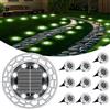 FIFlying 10 pezzi Luci Solari da Giardino, 8 LED Lampade Solare da Terra | Acciaio Inossidabile Bianco Freddo Faretti Sepolta Solari a Led da Esterno, per Prato, Vialetto, Marciapiede, Patio
