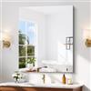 COFENY Specchio Senza Cornice, 90 × 75 cm Specchio da Parete Rettangolare con Bordi Lucidi, Specchi in Vetro HD, Specchio da Bagno Infrangibile per Bagno, Camera da Letto e Soggiorno
