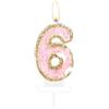 mciskin Candele a forma di farfalla numero 6, candele per 6° compleanno in oro rosa, decorazioni per torta con farfalla dorata, 6 decorazioni per torta rosa