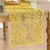 Artoid Mode Pizzo Jacquard Giallo Fiori Dalie Primavera Runner 33 x 183 cm, Estate Matrimonio Tavolo Decorazione Interno Vacanza Festa Decorazione