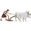 Moranduzzo Pastore con Aratro per Presepe da Cm 10 Scala 1:20 - Statuine Presepe Indistruttibili - Stile 700', Pittura Rifinita a Mano, Prodotto Ufficiale, Made in Italy, Scultore M. Landi