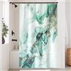 Uiiooazy Tenda Doccia Antimuffa, Tenda da Doccia 120x200cm Verde Salvia Effetto Marmo Turchese Grigio Tende da Bagno Tessuto Lavabile Impermeabile Poliestere Tende per Vasca da Bagno con 8 Anelli