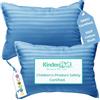 kinder Fluff Cuscino per Bambini (2x) - Cuscini con Imbottitura Alternativa e Cotone 300T. Ipoallergenico Guanciale per Letto - Cuscino da Viaggio all' Asilo o Casa XP BLU