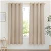PONY DANCE Tende Corte per Cucina con Anelli Filtro Luce Tende Lino Semitrasparenti per Interni Linen Curtains per Salotto Eleganti 2 Pezzi L 140 x A 160 CM, Taupe