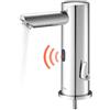 VEVOR Rubinetto per Lavabo Senza Contatto, Rubinetto Automatico con Sensore a Batteria con Miscelatore Maniglia Singola Regolabile a Mani Libere, Acqua Fredda e Calda, Argento Cromato