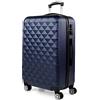ITACA - Valigia Da Stiva Rigida - Trolley Grande Con Ruote, Valigia 23kg Per Viaggi, Trolley Da Stiva Resistente. Lucchetto a Combinazione TSA, Blu