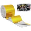 Gykutix 10Mx5cm Nastro Isolante Termico Golden Nastro Adesivo Alluminio Manicotto Dello Scudo Termico del Tubo di Scarico Nastro Adesivo Riflettente Scudo Termico per Collettori di Scarico Moto e Auto