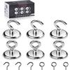 Wukong 45KG(100LB) Calamite Potenti Ganci Adesivi,6 Set Ganci Magnetici,42mm Magnete Potente Con 6 Ganci ad Occhiello e 6 Ganci Curvi,Calamita Potente Ganci Adatto per Garage,giardinaggio e Outdoor