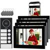 Honmidatek Citofono Bifamiliare, video Citofoni Wi-Fi con monitor Schermi da 7, Campanello con Telecamera per Visione Notturna, Rilevamento Persone, Sblocco Tramite App/RFID badge, Per 4 Famiglie