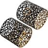 Osasy Set di 2 paralumi, altezza 15 cm, stile boho, in metallo, effetto cestello, paralume di ricambio per lampade da tavolo e da terra
