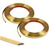 Zayejod PVC Flessibile Modanature Autoadesive Per Pareti,Striscia Decorativa Autoadesiva Peel e Stick Trim Per Piastrelle,Specchi,Soffitti,Pavimenti,Pannelli,Armadi(Oro,12mm/10M)