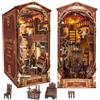 Qurxuanwe Book Nook Kit DIY Mondo Magico con Luce LED e Coperchio Antipolvere, Fermalibri Puzzle Legno 3D Miniature Regali Creativi,Decorazione Inserto Libreria Librerie Casa Delle Bambole per Adulti Adolescent