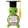 TOYMIS Laurea Tartaruga Positiva, Filato Verde Berretto da Laureato Tartaruga All'Uncinetto Bambola Emozionante Positivo Regalo di Laurea per Diplomati Delle Scuole Superiori