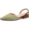 qibusleen Scarpe da Donna Basse con Tacco a Blocco Grosso e Slingback da 2,5 cm Chiuse a Punta da Donna décolleté in Tessuto Carino per Ufficio comode Casual Abito Cinturino Fibbia, Blu, 38