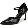 Naturalizer Amber, Cinturino alla Caviglia Donna, Pelle Nera, 40 EU Larga