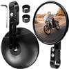 LOVLEX Specchietti Retrovisori Moto Omologati E24, 2 Pezzi Specchi Rotondi Pieghevoli Universali, Manubrio 22mm 25.4mm con CNC, Compatibili con Scooter 50 Moto Cruiser ATV