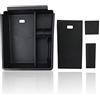 SKTU - Bracciolo centrale con contenitore portaoggetti compatibile con Hyundai Tucson NX4 2021 + Supporto per bracciolo con vassoio con base antiscivolo (Nero)
