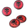 RHQFDM 4 Pezzi Cranio Hubcap Sticker Punisher Cranio Hubcap Sticker Auto Hub Centre Cover Adesivo decorativo compatibile con 56 millimetri coprimozzi ruota (rosso-nero)
