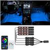 JKCUYOO LED Auto Interni,luci Ambiente Auto con App E Controller,Auto RGB Luci Ambiente Auto porta USB,Luci LED Interne Auto con Modalità Musica,Accessori Interno,LED Macchina Interni