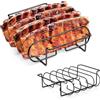 LURNODY Supporto per Costolette Barbecue, Supporto Bistecche e Costine, Porta Costolette BBQ, per Arrosto Bistecca, per 4 Costolette di Ricambio Croccanti dalla Griglia e dal Forno